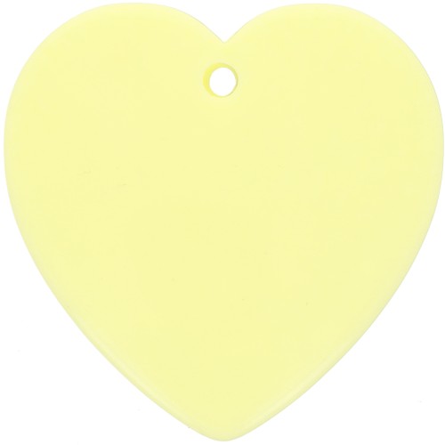 Pendentif coeur en résine opaque 36x36.5 mm - Jaune pâle x1