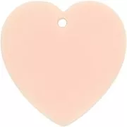Pendentif coeur en résine opaque 36x36.5 mm - Rose clair x1
