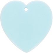 Pendentif coeur en résine opaque 36x36.5 mm - Bleu pastel x1|raw }}