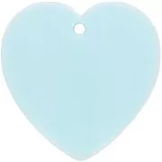 Pendentif coeur en résine opaque 36x36.5 mm - Bleu pastel x1