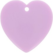 Pendentif coeur en résine opaque 36x36.5 mm - Violet clair x1