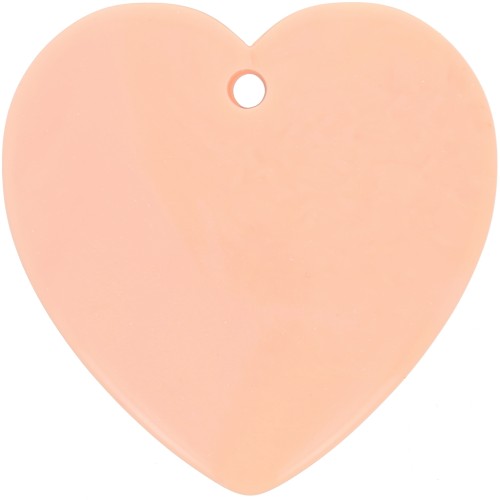 Pendentif coeur en résine opaque 36x36.5 mm - Peach x1