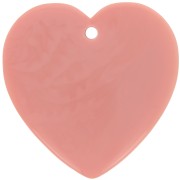 Pendentif coeur en résine opaque 36x36.5 mm - Rose saumon x1
