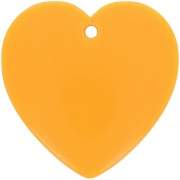 Pendentif coeur en résine opaque 36x36.5 mm - Mandarine x1