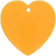 Pendentif coeur en résine opaque 36x36.5 mm - Mandarine x1