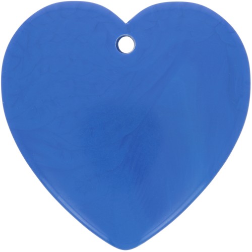 Pendentif coeur en résine opaque 36x36.5 mm - Bleu x1