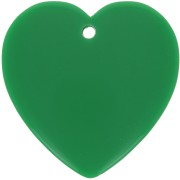 Pendentif coeur en résine opaque 36x36.5 mm - Vert sapin x1