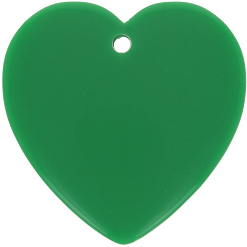 Pendentif coeur en résine opaque 36x36.5 mm - Vert sapin x1