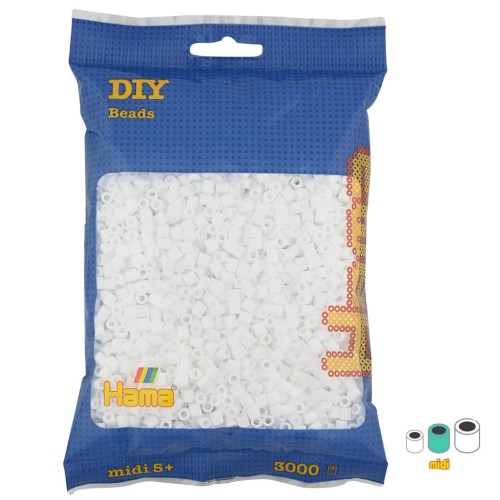 Perles à repasser Hama MIDI 5 mm - Blanc (n°01) x3000