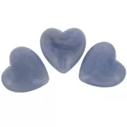 Perle coeur 17x18 mm en résine opaque - Bleu gris marbré x1