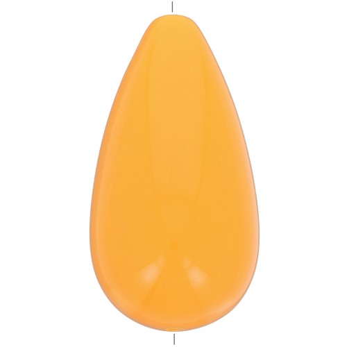Perle poire en résine opaque 26x14 mm - Mandarine  x1