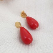 Perle poire en résine opaque 26x14 mm - Mandarine  x1