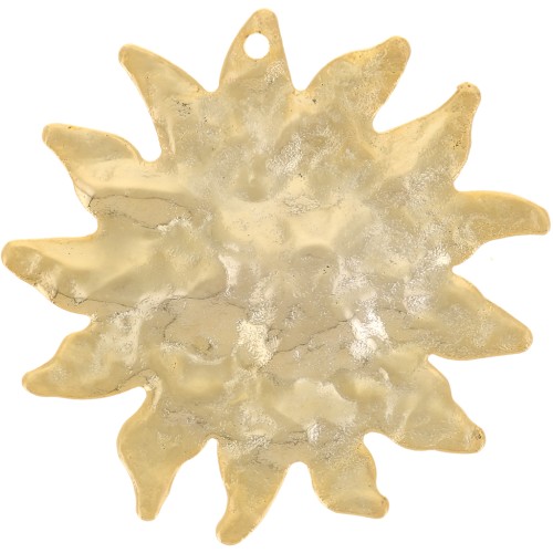 Pendentif soleil martelé 31 mm - Doré à l'or fin x1