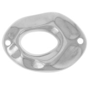 Intercalaire ovale irrégulier martelé évidé 26.5x19 mm - Placage Argent fin x1|raw }}