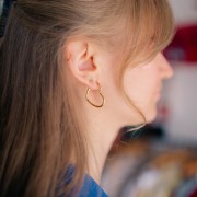 Créoles coeur 28x23 mm - effet diamanté - Acier inoxydable 304L Doré x2