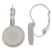 Dormeuses 22 mm pour cabochon 10 mm - Acier inoxydable 316L x2