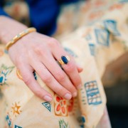 Bague ethnique - pierre teintée Lapis Lazuli T.52-58 Acier inoxydable 316L Doré x1