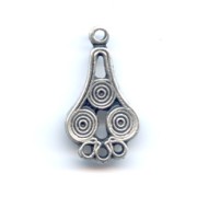 Intercalaires ethniques boucle d'oreille 22mm argenté vieilli x2|raw }}