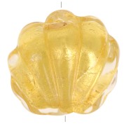 Perle de Murano coquillage - 15 mm - crystal et feuille d'or x1|raw }}