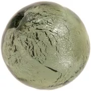 Perle de Murano ronde 10 mm Dark Diamond et feuille d'or x1