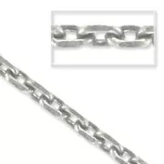 Chaîne maille forçat limée 2,5 mm argenté vieilli x1m