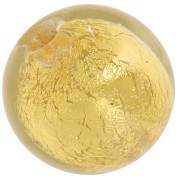 Perle de Murano ronde 8 mm Crystal et feuille d'or x1|raw }}