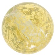 Perle de Murano ronde - Galaxy - 8 mm Crystal et feuille d'or x1