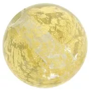 Perle de Murano ronde - Galaxy - 8 mm Crystal et feuille d'or x1