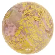 Perle de Murano ronde - Galaxy - 8 mm Light Amethyst et feuille d'or x1