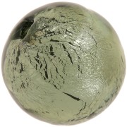 Perle de Murano ronde 8 mm Dark Diamond et feuille d'argent x1