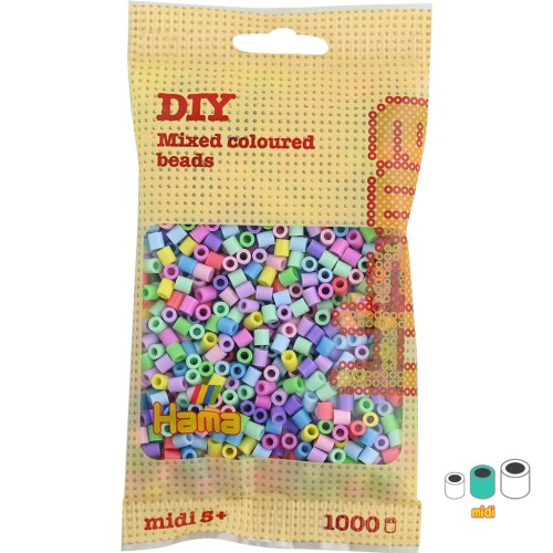 Assortiment de perles à repasser Hama MIDI 5 mm Multi Pastel (n°50) x1000