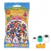 Assortiment de perles à repasser Hama MIDI 5 mm Multi Pâle (n°00) x1000