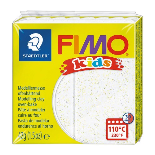 Pâte Fimo Kids 42gr Blanc Pailleté (n°52)