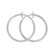 Mini créoles clips - Pour oreilles non percées 20 mm - Argenté x2|raw }}