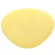 Perle plate irrégulière en résine opaque 20x27 mm - Jaune pâle x1