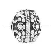 Ronde métal 10 mm argenté vieilli x1