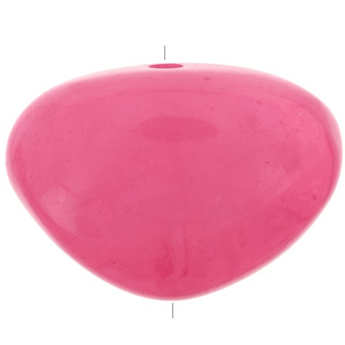 Perle plate irrégulière en résine translucide 20x27 mm - Marbré framboise x1