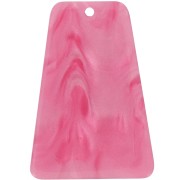 Pendentif trapèze 33.5x23 mm en acrylique - Rose nacré x1