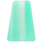 Pendentif trapèze 33.5x23 mm en acétate transparent - Marbré Vert Turquoise x1