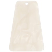 Pendentif trapèze en acétate 33.5x23 mm - Marbré Crème x1