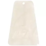 Pendentif trapèze en acétate 33.5x23 mm - Marbré Crème x1