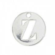 Breloque ronde lettre Z - 8.5 mm en Argent 925 x1