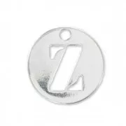 Breloque ronde lettre Z - 8.5 mm en Argent 925 x1