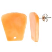 Clous d'oreilles trapèze en acétate 21x18mm - Marbré Orange x2