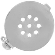 Broche plateau trouée 18 mm - Argenté x1