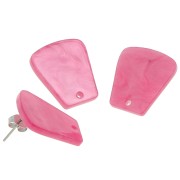 Clous d'oreilles trapèze en acrylique 21x18mm - Rose nacré x2