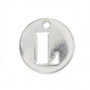 Breloque ronde lettre L - 8.5 mm en Argent 925 x1|raw }}