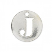 Breloque ronde lettre J - 8.5 mm en Argent 925 x1|raw }}