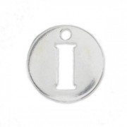 Breloque ronde lettre I - 8.5 mm en Argent 925 x1|raw }}
