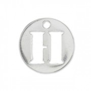 Breloque ronde lettre H - 8.5 mm en Argent 925 x1|raw }}